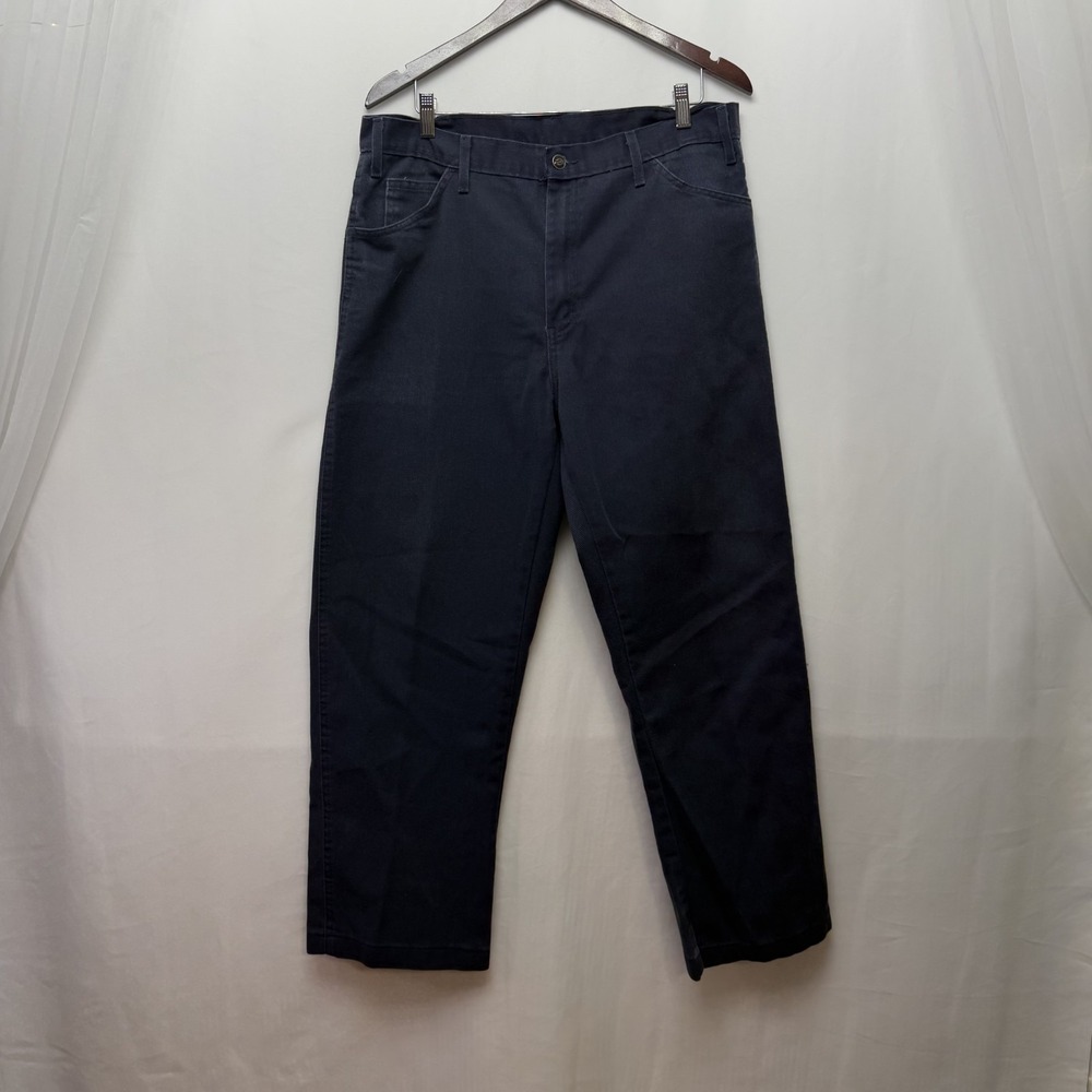 Dickies Pants Mens 38x30 Dark Navy Work Chino Straight Leg Aramark C798DN